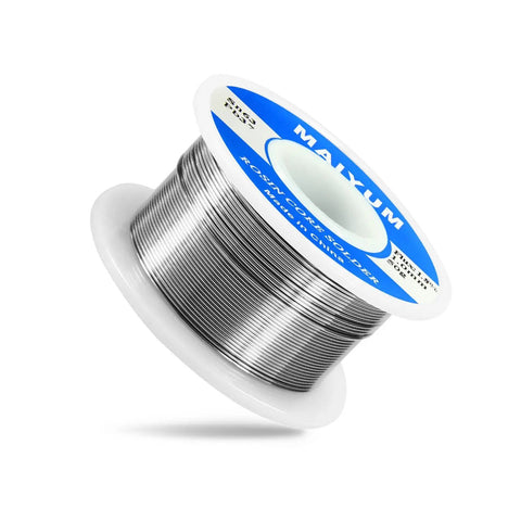 63-37 Tin Lead Rosin Core Solder Wire For Electrical Soldering 1mm Diameter 50g Spool on white background