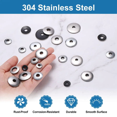 60 Piece Heavy Duty Sealing Washers 1/4 Inch By 3/4 Inch Crafted From Rock Solid 304 Stainless Steel And Durable Neoprene Rubber EPDM Shield on hand.