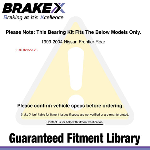 Rear Right Wheel Bearing For 1999 2004 Nissan Frontier 3.3L V6 HC Series Rear Passenger Wheel Bearing Fitment Notice