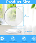 Clear Self Adhesive Door Stoppers For Wall Heavy Duty Gel Bumpers 2-inch round size showing clear adhesive design and dimensions.
