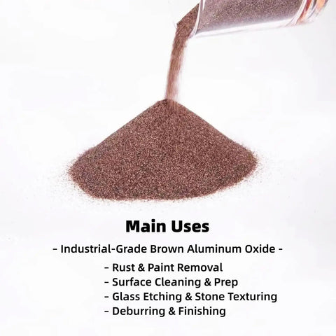 Brown Fused Alumina Blasting Media for Metal Glass and Ceramic Surfaces 80 100 120 220 Grit for Sand Blasters Siphon and Pressure Feed Setups Ideal for Rust Removal and Paint Stripping Prep