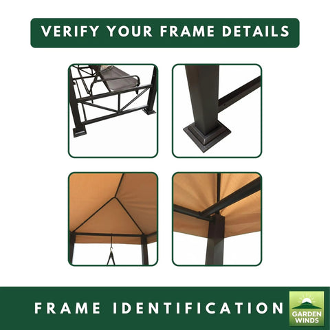 Frame details for Beefed Up RipLock 350 Replacement Canopy Top For Sullivan Point Swing BH15-092-099-01 Beige