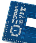 Close-up of DIY SMD SMT Welding Practice Soldering Skill Training Board With Water Lamp Circuit Demonstration And Backside Ruler For Easy Component Measurement Pro Grade Soldering Kit For Electronics Nerds And Hobbyists 3 To 12V.