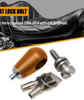 Seat Lock Anti Theft Bolt With 1/4-20 Thread For Touring Sportster Softail Dyna Road King Street Glide Electra Glide And More Motorcycles Stainless Steel Screw Aluminum Cover Easy Install