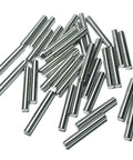35 Pieces 6mm By 40mm Dowel Pins Set In Stainless Steel 304 For Shelves, Bunk Beds And Wood Projects scattered on surface