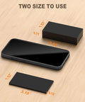 Heavy Duty Eva Foam Headboard Stoppers And Wall Protectors Keep Your Setup Tight And Silent Kick Back Against Walls Shield From Nasty Scuffs Stay Solid Black 20 Pack showing two foam sizes next to a smartphone.