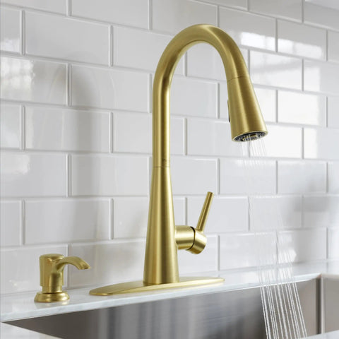 Barulli Kitchen Faucet With Pull Down Sprayer And Soap Dispenser Single Handle High Arc Chrome Finish For Kitchen Sink 3 Hole Installation Advanced Docking