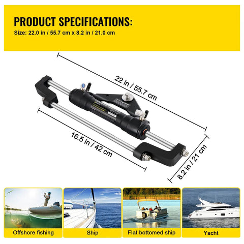 Hydraulic Steering Cylinder For Outboard Marine Boats 300HP Front Mount Build With Advanced Crush Resistance Made Like A Tank For Gritty Environments And Guarantees Smooth Navigation Control