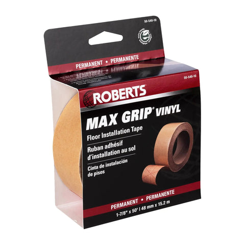Max Grip Vinyl Installation Tape Roll One And Seven Eighths Inch By Fifty Feet Double Sided Acrylic Adhesive packaging