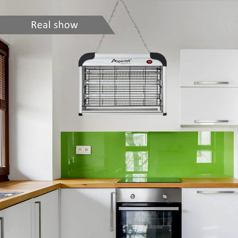 Beast Mode Electric Bug Zapper For Home And Covered Outdoor Areas With 20W UV Bulbs And 2800V Grid in a modern kitchen setting