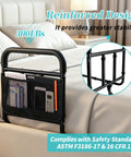 Bed Rails For Old Folks And Seniors With Adjustable Height Under Mattress Bed Guard With Storage Pocket Non Slip Foam Portable Side Railings To Prevent Falls Easy Install Black