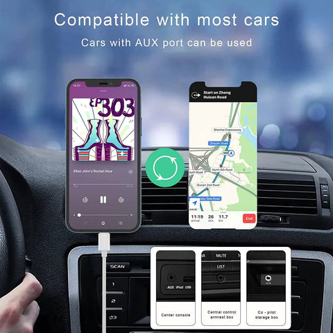 Lightning To Aux Cable For Iphone Mfi Certified Headphone Jack Adapter Plugs Right Into Car Stereo Home Speakers Or Any Device With 3.5 Mm Audio Port Awesome 3.3 Foot Long Stereo Audio Cord Compatible With Iphone 14 13 12 11 Xr X 8 7 White in car AUX port use