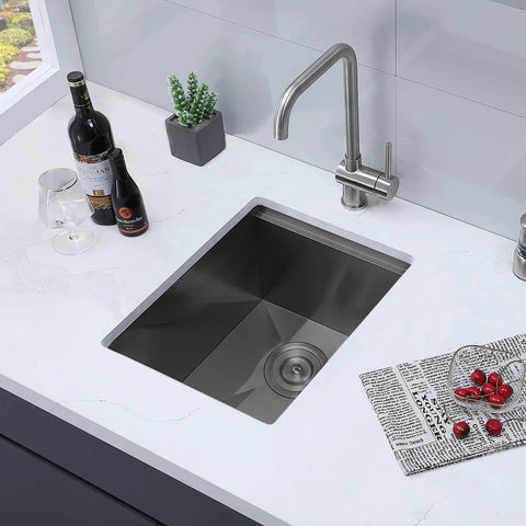 15x19 Inch Undermount Bar Ledge Workstation For Small Kitchen Stainless Steel Single Bowl RV Wet Prep Sink in countertop