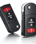 Flip Remote Key Fob Shell Replacement For Mazda 2 3 5 CX7 CX9 2006 2015 Car Key Case Cover 3 Button Empty Shell Easy Install