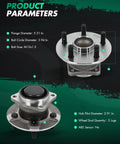 Front view of 2 x Wheel Hub And Bearing Assembly Rear Fits 2003-2008 Pontiac Vibe FWD, 2003-2008 Toyota Matrix, no ABS sensor visible.