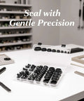 125 Pcs Snap Locking Rubber Plugs Assorted Kit With Case Black Silicone Seals For Round Holes 0.2-1 Inch 8 Sizes Heavy Duty Grommet Stoppers To Guard Pipes And Cables Against Dust And Scratches. Black rubber plug kit in clear case, assorted sizes
