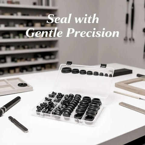 125 Pcs Snap Locking Rubber Plugs Assorted Kit With Case Black Silicone Seals For Round Holes 0.2-1 Inch 8 Sizes Heavy Duty Grommet Stoppers To Guard Pipes And Cables Against Dust And Scratches. Black rubber plug kit in clear case, assorted sizes