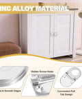 Zinc alloy material close-up, showcasing round edges and hidden screw holes of Straight Up Sleek Flush Ring Pull, Two Pack Low Profile Drawer Handles.