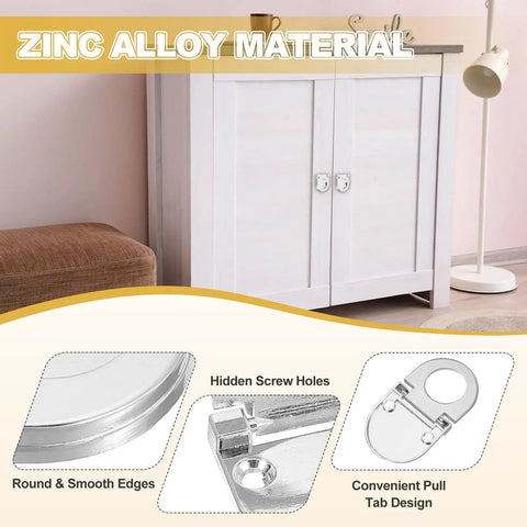 Zinc alloy material close-up, showcasing round edges and hidden screw holes of Straight Up Sleek Flush Ring Pull, Two Pack Low Profile Drawer Handles.