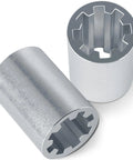 Two aluminum screw drive couplers for garage door opener systems, aluminum sprocket replacement, easy install fits 25C20 25A18