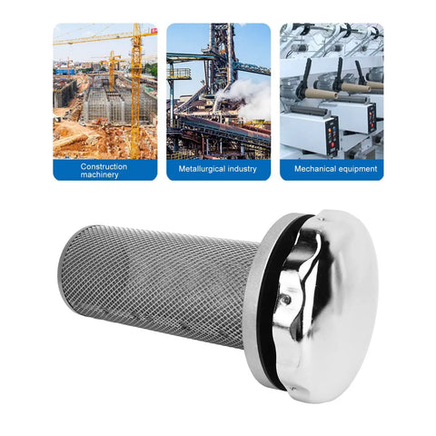 Oil Tank Air Filter With Valve Cover For Hydraulic Fuel Tank Systems, stainless steel filter for heavy duty systems, industries in background