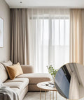 Easy Install Heavy Duty Aluminum Double Curtain Track System With Ceiling Mount Smooth Silent Sliding Rails For Drapes Room Dividers Living Room And Bedroom White Finish 2.3m 7.5ft Length, ceiling-mounted in living room