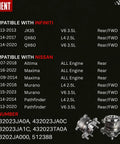 Fitment guide and images for 2 Piece 512388 Rear Wheel Bearing Hub Assembly Drop In Fit For Altima, Maxima, Pathfinder, Murano, QX60