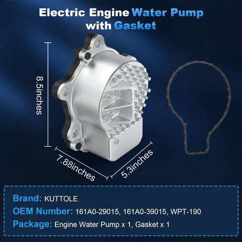 Electric Engine Water Pump With Gasket For Toyota Prius And Lexus Ct200h, Stainless Steel Rotor, product dimensions