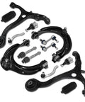 Front Upper Lower Control Arm Kit With Ball Joints And Tie Rods For Hyundai Kia 14Pcs Suspension Repair Set Replacing 51360TA0000 OEM Upgrade, black steel parts