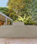 Custom Fit Outdoor Kitchen Island Cover For Left Right And Straight Configurations, 12 Oz Waterproof UV Beige, patio view