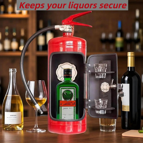 Creative Fire Extinguisher Wine Chiller And Portable Bar Organizer With Secure Lock Cabinet For Entertaining Weekend Kickbacks And Enthusiast Party Essentials