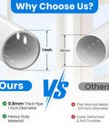Comparison of heavy duty adjustable window security bars showing 1 inch thick pipe versus 3/4 inch thin metal pipe.