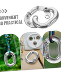 Pro Grade 316 Marine Stainless Steel Chain Link Connector Quick Connect Clip Locks Links Dead Tight with colorful braided rope.