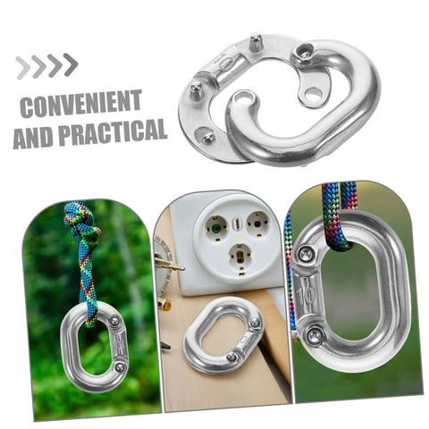 Pro Grade 316 Marine Stainless Steel Chain Link Connector Quick Connect Clip Locks Links Dead Tight with colorful braided rope.