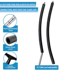 Built Tough Universal 2 Pack Trampoline Curved Enclosure Poles Compatible With 10 To 16 Ft Nets with foam padding and connectors.