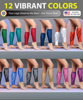 Calf Compression Sleeves for Men and Women Footless Support for Varicose Veins Nursing Running Leg Sleeve for Shin Splints Pain Relief and Swelling Reduction Black Size L XL in 12 colors