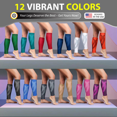 Calf Compression Sleeves for Men and Women Footless Support for Varicose Veins Nursing Running Leg Sleeve for Shin Splints Pain Relief and Swelling Reduction Black Size L XL in 12 colors