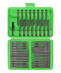 Check Out This Epic 50 Piece Extra Long Reach Screwdriver Bit Set That Nails Deep Recess Jobs In HVAC Auto And Electrical Repair While Handling High Torque Without Bending For Serious Impact Driver Pros, in green case