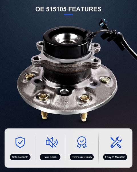 Front Wheel Bearing Hub Assembly With ABS Bolt-On Direct Fit For Isuzu I-280 And I-290 Plus GMC Canyon And Chevrolet Colorado