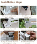 Steps for Heavy Duty Aluminum Balcony Railing Height Extender installation with tools and materials on a surface.