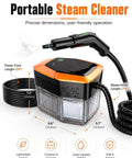 Powerful Handheld Steam Cleaner 2500W High Temp Wipes Away Grease And Grime Fast With 12 Accessories, portable design for easy cleaning.