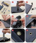 Step-by-step guide using One Quarter Inch Grommet Kit 200 Piece Set With Durable Metal Eyelets And Tools In Gold Silver Black Bronze for crafting.