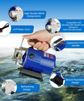 Go To Water Transfer Pump 115V One Tenth HP 330 GPH with ergonomic handle and suction hose kit, shown in use for water transfer