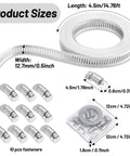 Heavy Duty Adjustable Hose Clamp Kit 304 Stainless Steel Band 14.7 Ft Duct Strapping With Holes And 10 Strong Fasteners sizes shown