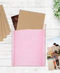 50 Pack 8.5X11 Corrugated Cardboard Sheets Flat Cardboard Inserts for Shipping Packing and DIY Crafts on wooden table.