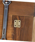 40 Pcs Miniature Brass Hinges With Screws For Jewelry Boxes And Dollhouses 270 Degree Tiny Hinge Hardware on wooden surface