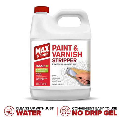 Kickass Heavy Duty Paint And Varnish Stripper Gel For Wood And Metal in 1 quart jar, ideal for removing various coatings without fumes.