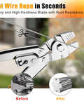 Heavy Duty Wire Rope Crimping Tool Kit With 1/16 Inch Stainless Steel Cable And Cutter, Pro Grade Crimper cutting wire rope