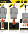 Instructions for using 35-Piece Bolt Extractor Kit With One Quarter And Three Eighths Inch Drive No Nonsense Easy Out Socket Set.