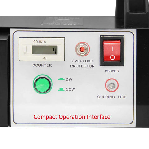 Compact operation interface of Heavy Duty Electric Terminal Crimping Machine with power switch, counter, and LED indicators.